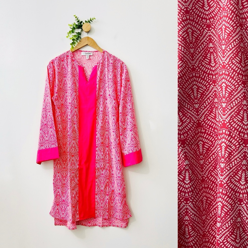 Coolibar NWT UPF 50+ Sun Protection Pink Calvada Cover-up Swim Dress